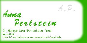 anna perlstein business card